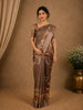 Coffee Brown Floral Design Tussar Silk Saree