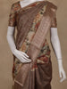Coffee Brown Floral Design Tussar Silk Saree