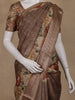 Coffee Brown Floral Design Tussar Silk Saree