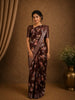 Coffee Brown Floral Designed Tussar Saree