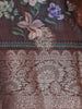 Coffee Brown Floral Designed Tussar Saree