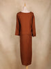 Coffee Brown Floral Embroidered Cotton Kurti