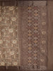 Coffee Brown Floral Printed Chanderi Cotton Saree with Zari Woven Border