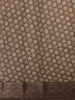 Coffee Brown Floral Printed Chanderi Cotton Saree with Zari Woven Border