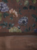 Coffee Brown Floral Printed Chiffon Saree with Self Woven Border