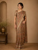Coffee Brown Floral Printed Design Tussar Silk Saree