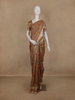 Coffee Brown Floral Printed Design Tussar Silk Saree