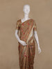 Coffee Brown Floral Printed Design Tussar Silk Saree