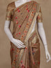 Coffee Brown Floral Printed Design Tussar Silk Saree