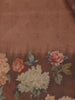 Coffee Brown Floral Printed Tissue Saree With Woven Buttas
