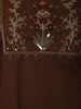 Coffee Brown Floral Sequins Embroidered Design Cotton Straight Cut Salwar Suit with Dupatta