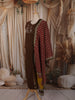 Coffee Brown Floral Sequins Embroidered Design Cotton Straight Cut Salwar Suit with Dupatta