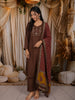 Coffee Brown Floral Sequins Embroidered Design Cotton Straight Cut Salwar Suit with Dupatta