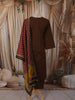 Coffee Brown Floral Sequins Embroidered Design Cotton Straight Cut Salwar Suit with Dupatta