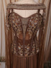 Coffee Brown Floral Sequins and Silver Beads Embroidered Design Shimmer Ready to Wear Saree with Cape Sleeve