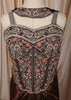 Coffee Brown Floral Vine Sequins and Beads Embroidered Design Crepe Ready to Wear Draped Saree with Matching Designer Corset Blouse