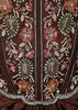 Coffee Brown Floral Vine Sequins and Beads Embroidered Design Crepe Ready to Wear Draped Saree with Matching Designer Corset Blouse