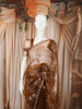 Coffee Brown Floral Vine Sequins and  Beads Embroidered Design Net Party Wear Saree with Designer Border