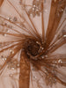 Coffee Brown Floral Vine Sequins and  Beads Embroidered Design Net Party Wear Saree with Designer Border