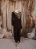 Coffee Brown Floral Zari Embroidered Design Chiffon Fancy Palazzo Suit