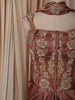 Coffee Brown Heavy Beads and Zardozi Embroidered Design Shimmer Ready To Wear Saree with Corset Style
