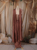 Coffee Brown Heavy Beads and Zardozi Embroidered Design Shimmer Ready To Wear Saree with Corset Style