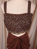Coffee Brown Heavy Sequins Embroidered Design Georgette Skirt Top with Dupatta
