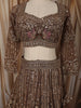 Coffee Brown Heavy Sequins and Beads Embroidered Design Net Lehenga With Net Dupatta