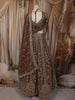 Coffee Brown Heavy Sequins and Beads Embroidered Design Net Lehenga With Net Dupatta