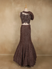 Coffee Brown Heavy Sequins and Beads Embroidered Design Net Mermaid Lehenga