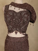 Coffee Brown Heavy Sequins and Beads Embroidered Design Net Mermaid Lehenga