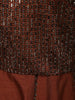 Coffee Brown Heavy Silver Beads Embellished Design Semi Silk Party Wear Lehenga With Matching Dupatta