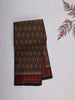 Coffee Brown Ikat Printed Karishma Cotton Saree with Contrast Border