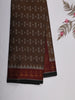 Coffee Brown Ikat Printed Karishma Cotton Saree with Contrast Border