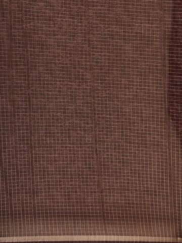 Coffee Brown Kalamkari Printed Tussar Silk Saree - Diadem