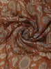 Coffee Brown Kalamkari Printed Tussar Silk Saree - Diadem