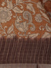 Coffee Brown Kalamkari Printed Tussar Silk Saree - Diadem