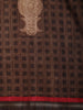 Coffee Brown Mini Checks And Floral Design Tussar Saree