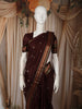 Coffee Brown Peacock Butta Zari Woven Design Pure Kanchipuram Silk Saree with Contrast Varisai Pattu Border