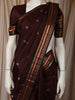 Coffee Brown Peacock Butta Zari Woven Design Pure Kanchipuram Silk Saree with Contrast Varisai Pattu Border