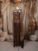 Coffee Brown Sequins and Beads Embroidered Design Shimmer Indo Western Skirt and Top  With Over Coat