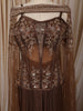 Coffee Brown Sequins and Beads Embroidered Design Shimmer Indo Western Skirt and Top  With Over Coat