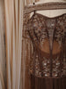 Coffee Brown Sequins and Beads Embroidered Design Shimmer Indo Western Skirt and Top  With Over Coat