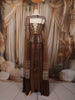 Coffee Brown Sequins and Beads Embroidered Design Shimmer Indo Western Skirt and Top  With Over Coat