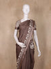 Coffee Brown Striped Design Semi Tussar Silk Saree with Elephant Pattern Zari Border