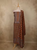 Coffee Brown Traditional Ajrakh Printed Design Cotton Unstitched Salwar Material with Dupatta