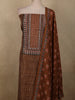 Coffee Brown Traditional Ajrakh Printed Design Cotton Unstitched Salwar Material with Dupatta