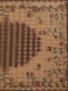 Coffee Brown and Beige Checked Floral Design Cotton Saree