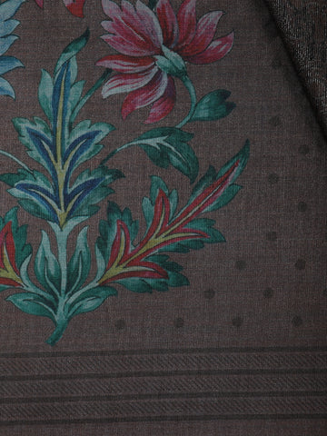 Coffee Brown floral Design Semi Tissue Saree - Diadem