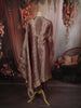 Coffee Mauve Butta Zari Woven Design Tissue Silk Straight Cut Salwar Suit with Dupatta